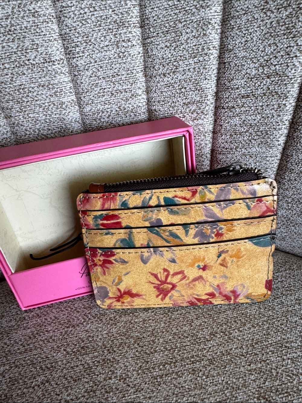 Patricia Nash Chestnut Brown RFID Card Wallet with Snap Tab - Picture 2 of 5